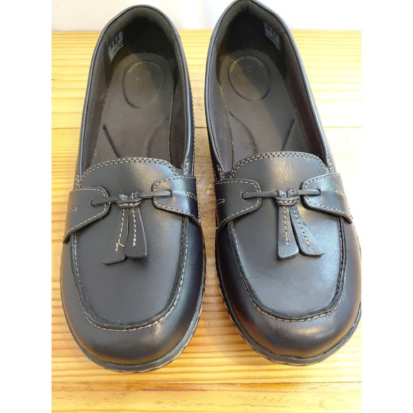 Clarks Shoes - Clarks Ashland Comfort Loafer Flat Shoes Black Leather Tassel US 12 Narrow